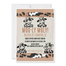 Ternera de vaca lechera divertida Moo-ly Moly