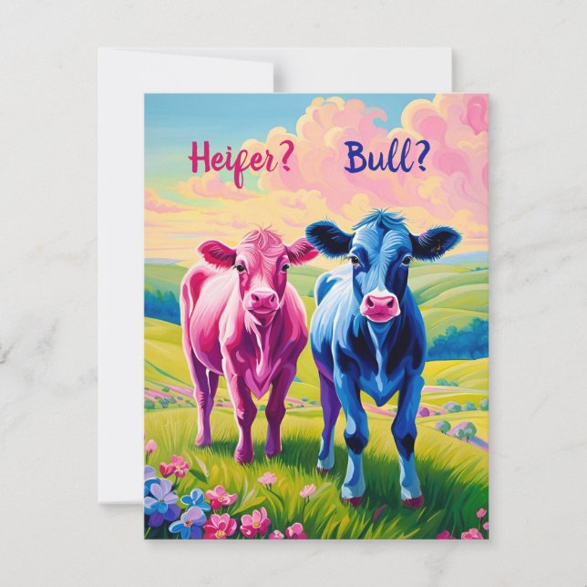 Invitación Ternera o Toro Fiesta de Bebé Western (Anverso)