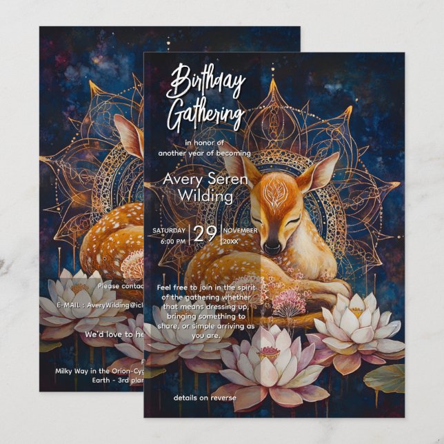 Invitación Ternura Silenciosa | Diseño de Ciervo (Anverso / Reverso)