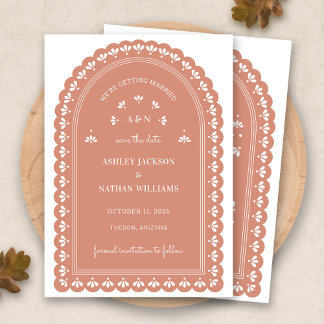 Invitación Terra Cotta Arch Otoño Guardar La Fecha
