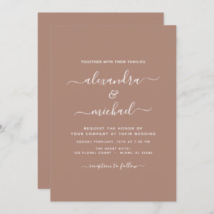 Invitación Terra Cotta Boho Boda Moderno Simple