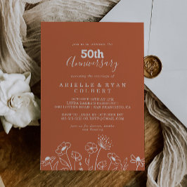 Invitación Terracota Aniversario de Bodas de 50 años