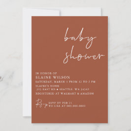 Invitación Terracota Baby Shower Neutral de género moderno