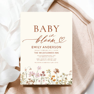 Invitación Terracota bebé flor silvestre en un Baby Shower en