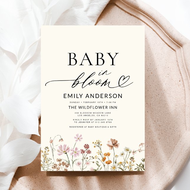 Invitación Terracota bebé flor silvestre en un Baby Shower en (Subido por el creador)