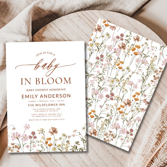 Invitación Terracota bebé flor silvestre en un Baby Shower en (Subido por el creador)
