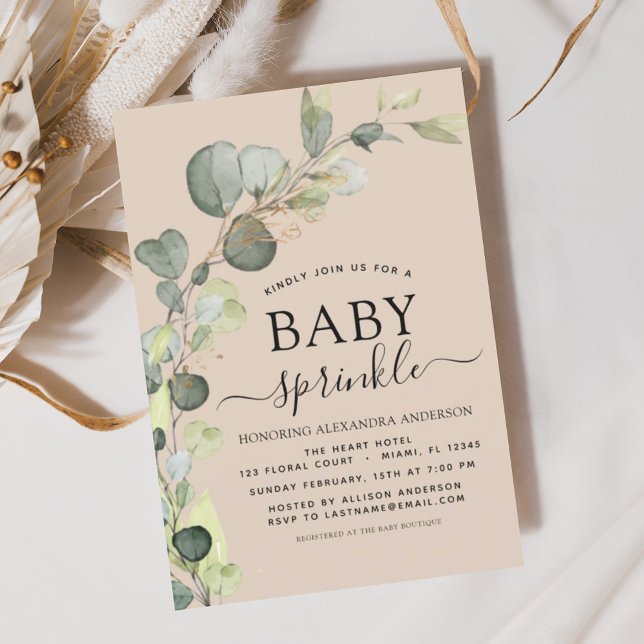 Invitación Terracota Bebé Sprinkle Ducha Eucalyptus (Subido por el creador)