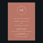 Invitación Terracota Boda Amarre Mínimo El Monograma Knot<br><div class="desc">Puede ser totalmente personalizado para satisfacer sus necesidades. © Gorjo Designs. Hecho para ti a través de la plataforma Zazzle. // ¿Buscando elementos coincidentes? Otra papelería del set disponible en la sección ‘colecciones’ de mi tienda. // ¿Necesita ayuda para personalizar su diseño? ¿Tienes otras ideas? Siéntase libre de enviarme un...</div>