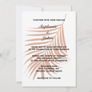 Invitación Terracota Boda de hojas tropicales de la Tierra Cá
