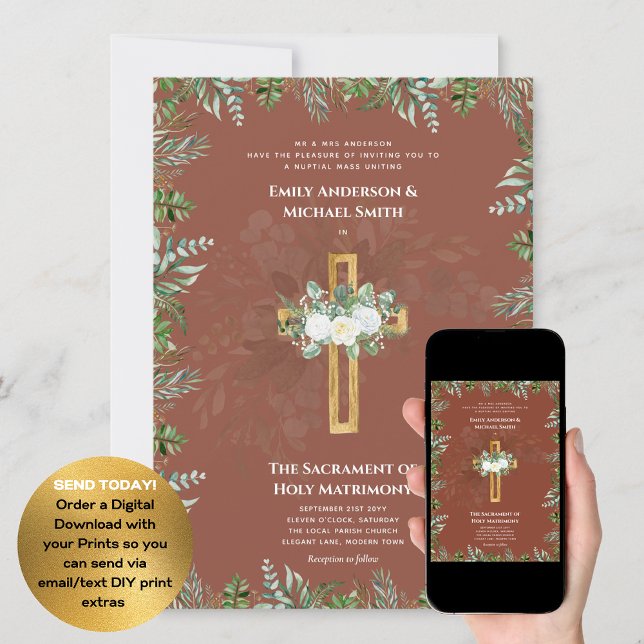 Invitación Terracota Boda de misa Nupcial (Subido por el creador)