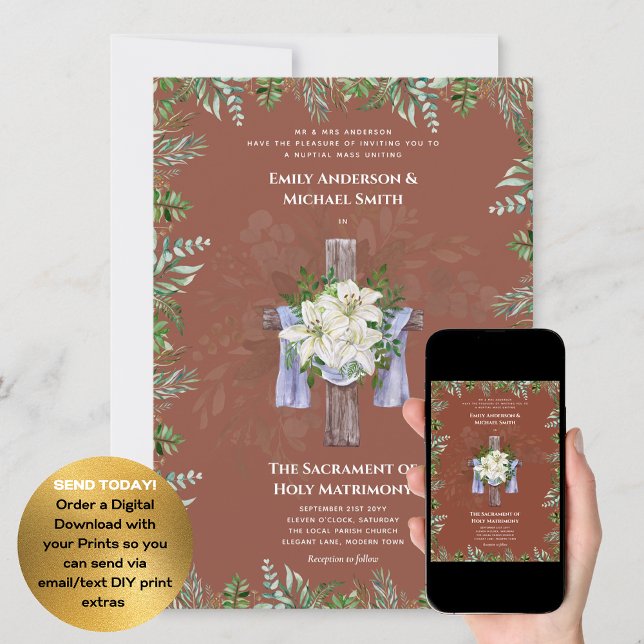 Invitación Terracota Boda de misa Nupcial (Subido por el creador)