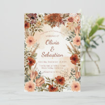 Terracota Boho Floral Otoño Rústico Elegante