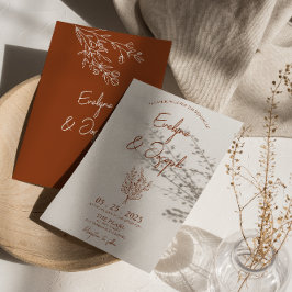 Invitación Terracota botánica Floral Boho Boda de moda