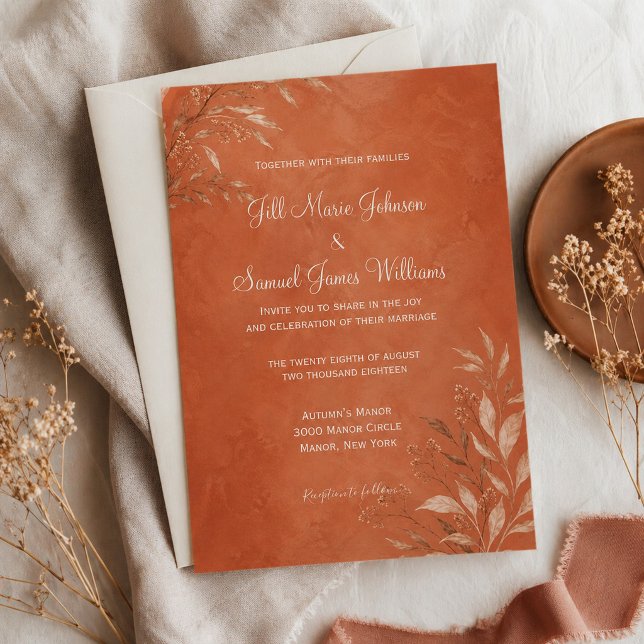 Invitación Terracota Botánico Cálido Boho (Subido por el creador)