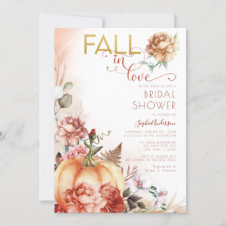 Invitación Terracota cae en amor Naranja  ducha de novia quem