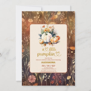 Invitación Terracota Calabaza pequeña baby shower de otoño