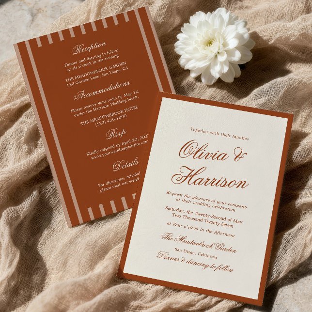 Invitación Terracota Chic Terrenal Todo en Uno (Subido por el creador)