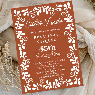 Invitación Terracota Cielito Lindo Cumpleaños Mexicano 45