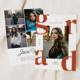 Invitación Terracota Clase Negrita Moderna de Graduación 2024