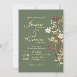 Invitación Terracota Colorful Wildflowers Boda de Boho