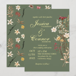 Invitación Terracota Colorful Wildflowers Boda de Boho