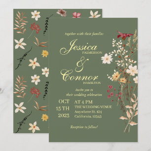 Invitación Terracota Colorful Wildflowers Boda de Boho