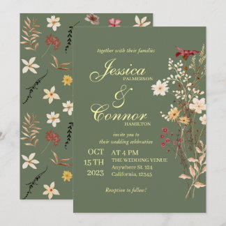 Invitación Terracota Colorful Wildflowers Boda de Boho