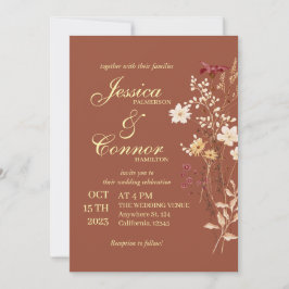 Invitación Terracota Colorful Wildflowers Boda de Boho