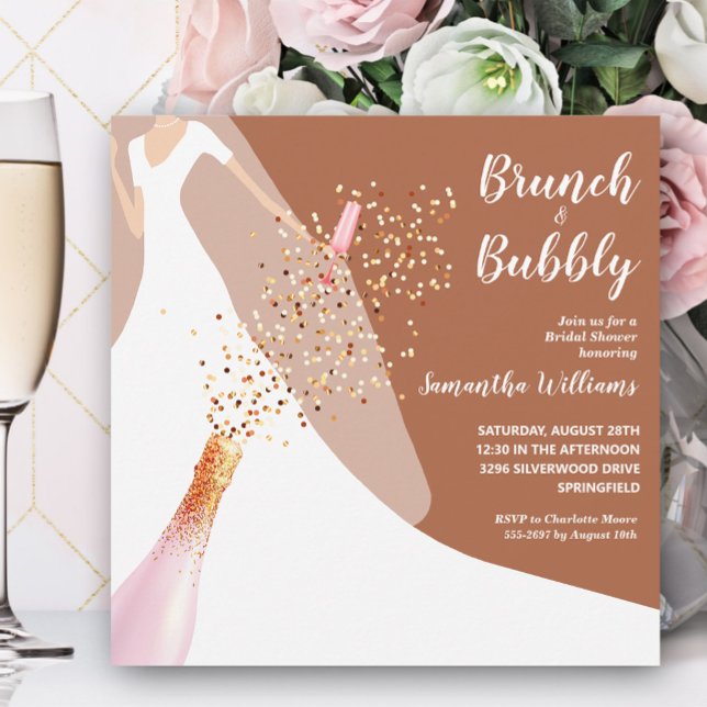 Invitación Terracota de ducha de novias de brunch y bubbly (Subido por el creador)