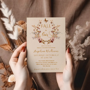 Invitación Terracota de flor silvestre otoño elegante ducha d