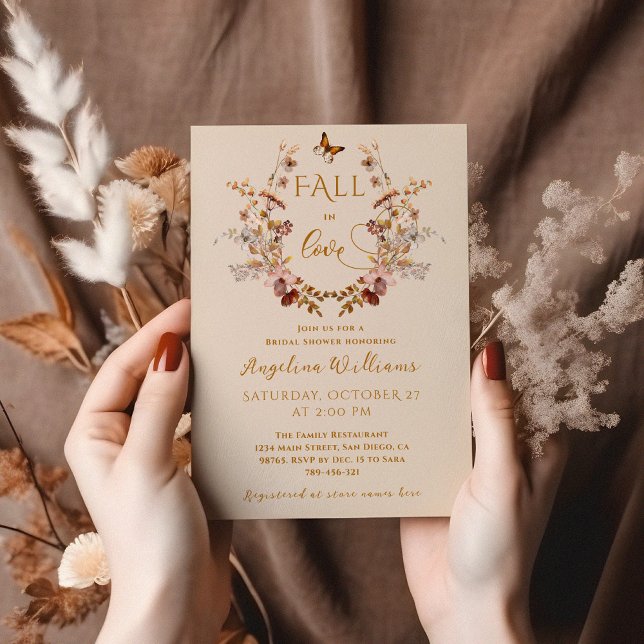 Invitación Terracota de flor silvestre otoño elegante ducha d (Subido por el creador)