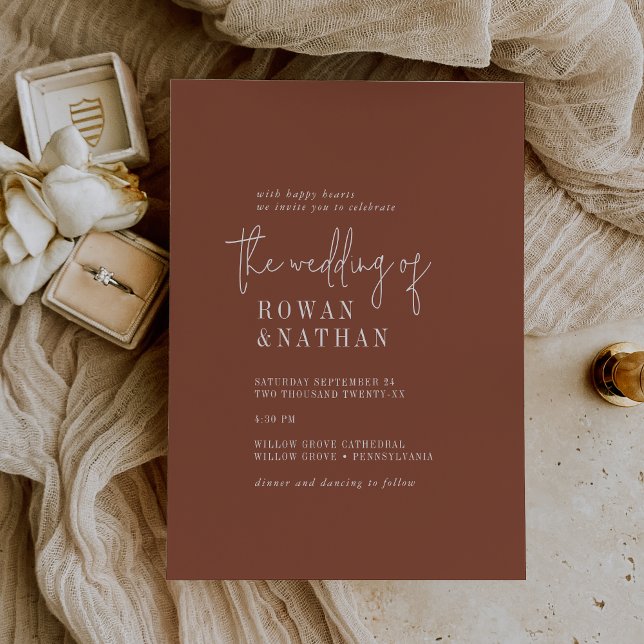 Invitación Terracota De Moda Moderna Rust El Boda De (Subido por el creador)
