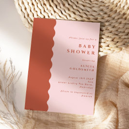 Invitación Terracota del Borde del Boho y Rubor Baby Shower