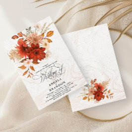 Invitación Terracota elegante Naranja quemada rústica