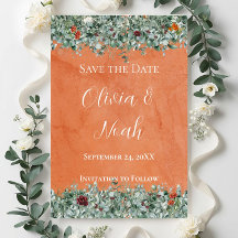 Terracota Eucalipto Borgoña Naranja Floral STD