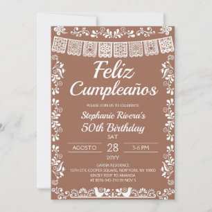 Invitación Terracota Feliz Cumpleaños Cumpleaños 50