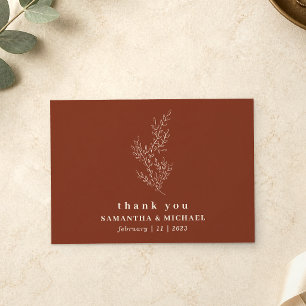Invitación Terracota Floral botánico elegante gracias