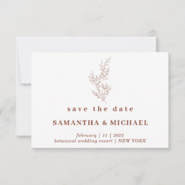 Invitación Terracota floral de otoño indie para salvar la fec