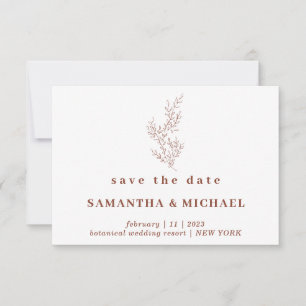 Invitación Terracota floral de otoño indie para salvar la fec