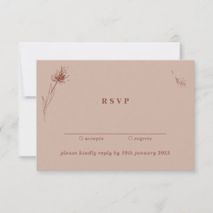 Invitación Terracota Floral Marrón Dandelion Responda Amablem