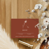 Terracota Floral Marrón Dandelion Responda Amablem