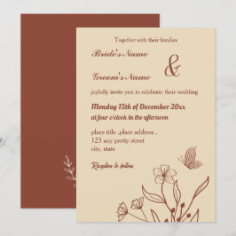 Invitación Terracota floral romántica