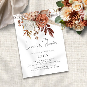 Invitación Terracota Florals ama en ducha de novias en flor