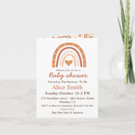 Invitación Terracota Género Neutropía boho arco iris ducha be