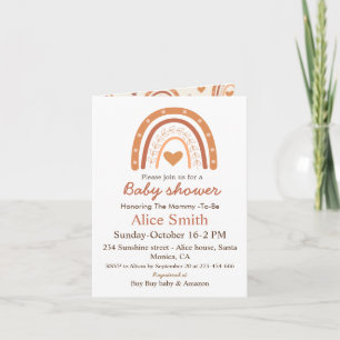 Invitación Terracota Género Neutropía boho arco iris ducha be