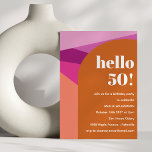 Invitación Terracota geométrica púrpura moderna 50 cumpleaños<br><div class="desc">Terracota geométrica púrpura moderna Invitación a los 50 años</div>