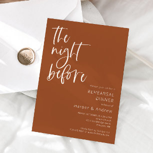 Invitación Terracota La Noche Antes De La Cena Del Ensayo