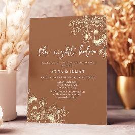 Invitación Terracota La Noche Antes De La Cena Del Ensayo