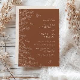 Invitación Terracota moderna Boho deja Boda