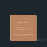 Invitación Terracota moderna Minimalista de Baby Shower Squar<br><div class="desc">Invitación Minimalista moderna en Baby Shower Square en Boho Terracotta Brown</div>